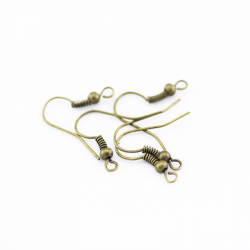 Iron Earring Hooks, Bronze...