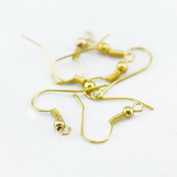 Iron Earring Hooks, Golden color, 18 mm