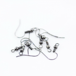 Iron Earring Hooks, Black /...