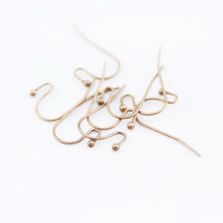 Brass Earring Hooks, Bronze color, 11 mm x 22 mm