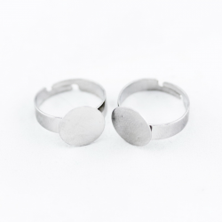 Brass Ring Components, Platinum color, Ring: 18 mm, Tray: 12 mm