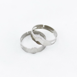 Iron Ring Components, Platinum color, Ring: 15 mm