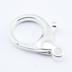 Alloy Lobster Claw Clasps, Platinum color, 35.5 mm x 24 mm