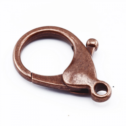 Alloy Lobster Claw Clasps, Copper color, 35.5 mm x 24 mm