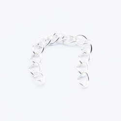 Iron Ends with Twist Extender Chains, Silver color, 3.5 mm x 45~55 mm