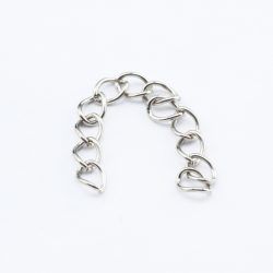Iron Ends with Twist Extender Chains, Platinum color, 3.5 mm x 45~55 mm