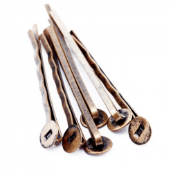 Iron Hair Bobby Pin Flat Tray, Copper color, Length: 52 mm, Tray: 8 mm