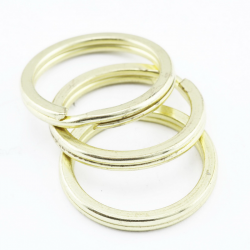 Metal Split Rings, Double Loop, Golden color, 38 mm