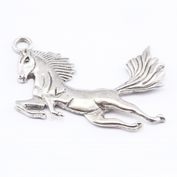 Tibetan Style Pendants, Horse, Antiqu Silver, 45 mm x 34.5 mm x 4 mm