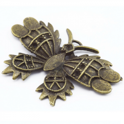 Alloy Pendants, Butterfly, Antique Bronze, 37 mm x 57 mm x 4 mm