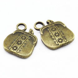 Tibetan Style Pendants, Bag, Antique Bronze, 19 mm x 15 mm x 4 mm