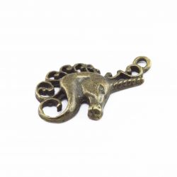 Alloy Pendants, Unicorn, Antique Bronze, 26.5 mm x 15 mm x 2.5 mm