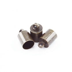 Brass Cord Ends, Bronze color, 6 mm x 10 mm, Inner diameter 5.5 mm