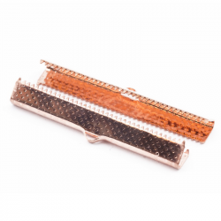 Iron Ribbon Ends, Rose Gold Color, 45 mm x 7 mm