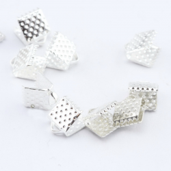 Iron Ribbon Ends, Silver color, 5 mm x 8 mm