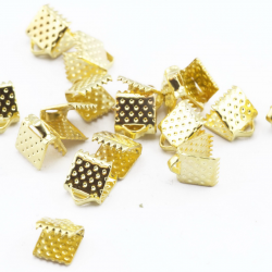 Iron Ribbon Ends, Golden color, 5 mm x 8 mm