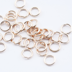 Iron Jump Rings, Rose Gold color, 6 mm