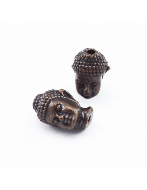Alloy Beads, Buddha Head, Red Copper color, 13 mm x 9 mm x 10 mm