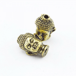 Alloy Beads, Buddha Head, Golden, 13 mm x 9 mm x 10 mm