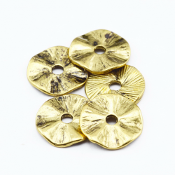 Alloy Pendants, Flat Round, Golden color, 13 mm x 1 mm