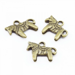 Alloy Pendants, Horse, Bronze color, 12 mm x 14 mm x 3 mm