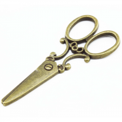 Alloy Pendants, Scissors, Bronze color, 61 mm x 25 mm x 1.5 mm