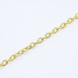 Iron Cross Chain, Golden color, Link: 4 mm x 3 mm, Thickness: 0.7 mm