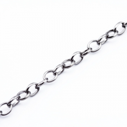 Iron Cross Chain, Black color, Link: 5 mm x 4 mm, Thickness: 1 mm