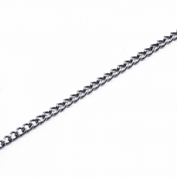 Iron Twist Chain, Black color, Link: 3.7 mm x 2.5 mm, Thickness: 0.7 mm