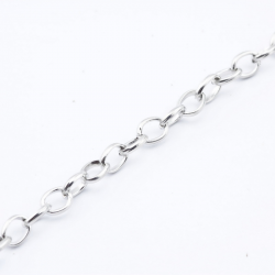 Iron Cross Chain, Platinum color, Link: 5 mm x 4 mm, Thickness: 1 mm