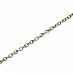 Iron Cross Chain, Bronze color, Link: 3 mm x 2 mm, Thickness: 0.5 mm