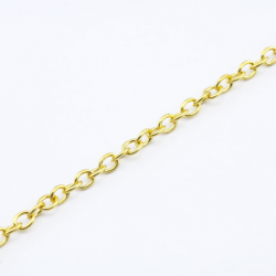 Iron Cross Chain, Golden color, Link: 3 mm x 2 mm, Thickness: 0.5 mm