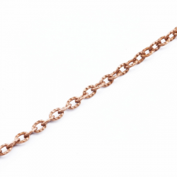 Iron Cross Chain, Copper color, Link: 4 mm x 3 mm, Thickness: 1 mm