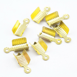 Brass Cord Tips, Golden color, 13 mm x 5.5 mm x 4 mm