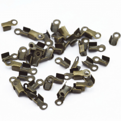 Iron Cord Tips, Bronze color, 3 mm x 6 mm
