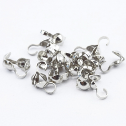 Iron Bead Tips, Platinum color, 9 mm x 3 mm x 3 mm