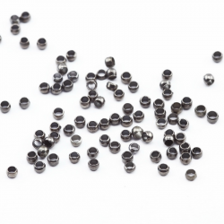 Brass Crimp Beads, Black color, 2 mm (50 pieces)