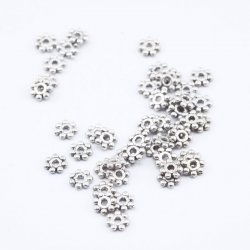 Tibetan Style Spacer Beads, Platinum color, 4 mm (50 pieces)