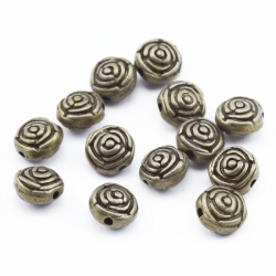 Tibetan Style Spacer Beads, Bronze color, 7 mm x 5.5 mm