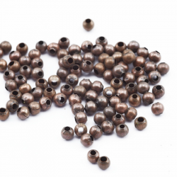 Iron Spacer Beads, Copper color, 3 mm (50 pieces)