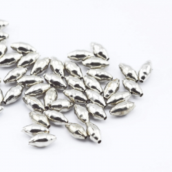 Iron Spacer Beads, Platinum color, 3 mm x 6 mm (50 pieces)