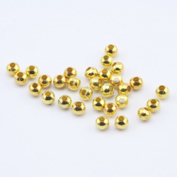 Dzelzs bumbiņas, zelta krāsā, 3.2 mm x 3 mm (50 gabali)