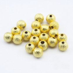 Brass Beads, Stardust, Golden, 6 mm