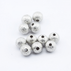 Misiņa pērles, Zvaigžņu putekļi, platīna krāsā, 6 mm