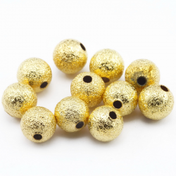 Brass Beads, Stardust, Golden, 8 mm