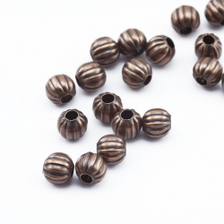 Iron Beads, Red Copper, 6 mm