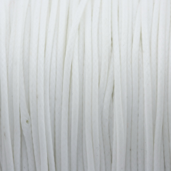 Waxed Polyester Cord, White, Thickness: 1.0 mm