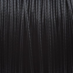 Waxed Polyester Cord, Black, Thickness: 1.0 mm