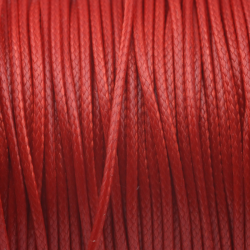 Waxed Polyester Cord, Red, Thickness: 1.0 mm