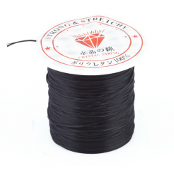 Elastic Fibre Wire, Black, Thickness: 0.8 mm, Roll: 10 metres